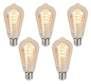 Sada 5 ks Inteligentné stmievateľné LED žiarovky E27 ST64 Jantárová 4,9 W 320 lm 2500 K