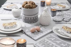 Clayre & Eef Obrus na stôl Nordic Grey - 150*150 cm