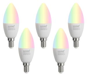Sada 5 inteligentných LED žiaroviek E14 C37 Opal RGBW 4.9W 470 lm 2700-6500K