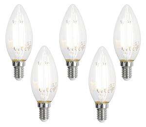 Sada 5 inteligentných LED žiaroviek E14 C35 číra 4,2 W 470 lm 2700 – 6500 K
