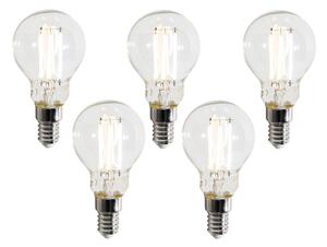 Sada 5 inteligentných LED žiaroviek E14 P45 číra 4,2 W 470 lm 2700 – 6500 K