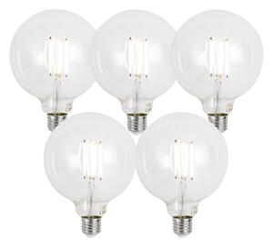 Sada 5 inteligentných stmievateľných LED žiaroviek E27 G125 číra 7W 806 lm 2700-6500K Zigbee