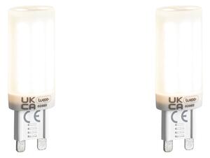 Sada 2ks stmievateľných LED žiaroviek G9 s 3-stupňovým stmievaním, opálové, 4,5W, 500lm, 4000K