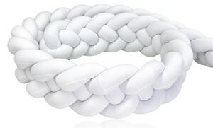 Vulpi Mantinel do postieľky Vrkoč 300 cm Velvet XL Handmade Farba: biela