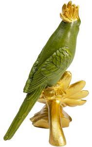 Flower Parrot dekorácia 14 cm zelená/zlatá