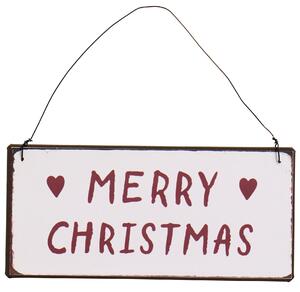 Závesná plechová ceduľka Merry Christmas