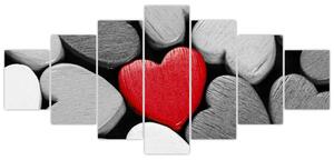 Červené srdce - obrazy na stenu (Obraz 210x100cm)
