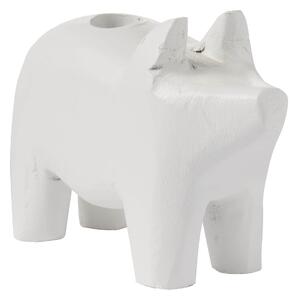 Drevený svietnik White Pig – menší