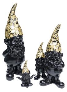 Gnome Meditation dekorácia 19 cm čierna/zlatá