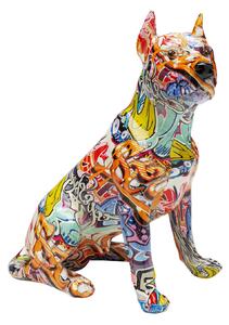 Graffiti Dog dekorácia viacfarebná 41 cm