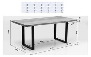 Harmony jedálenský stôl 160x80 svetlohnedý/ tmavá oceľ