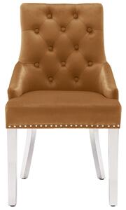 Jedálenská stolička hnedá zamatová