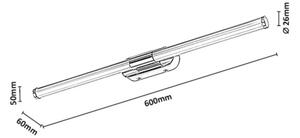 Rabalux 75095-LED Kúpeľňové osvetlenie zrkadla TENEBRA 8W/230V IP44 60 cm lesklý chróm