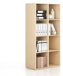 Regál FRAME, nižšie, 2 stĺpce, 1735 x 872 x 450 mm, breza