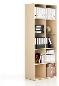 Regál FRAME, vysoký, 2 stĺpce, 2162 x 872 x 450 mm, breza