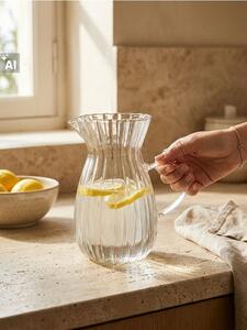 Sinsay - Sklenený džbán s ryhovaním - clear