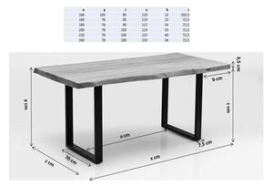 Jackie stôl dub/chróm 160x80 cm