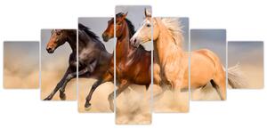 Moderný obraz koní (Obraz 210x100cm)