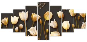 Obraz zlatých tulipánov (Obraz 210x100cm)