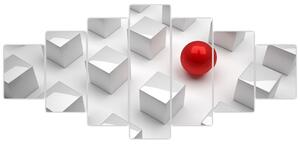 Obraz červené gule medzi kockami (Obraz 210x100cm)