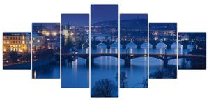Obraz večerné Prahy (Obraz 210x100cm)