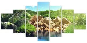 Obraz jazera na Seychelách (Obraz 210x100cm)