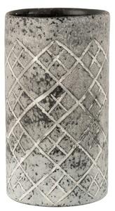 Šedá sklenená váza Checkered - Ø14 * 25 cm