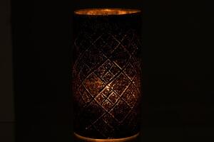 Šedá sklenená váza Checkered - Ø14 * 25 cm