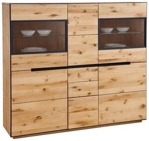 VYSOKÁ KOMODA, divoký dub, farba duba, 155/136/38 cm Linea Natura - Obývacie zostavy