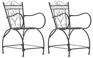 Kovová stolička Sheela s područkami (SET 2 ks) - Bronzová