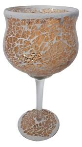 Champagne sklenený svietnik na nohe Mosaik - Ø 11 * 25 cm