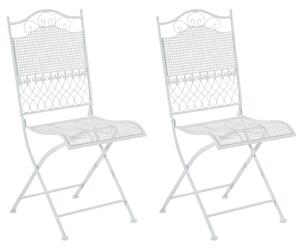 Kovová skladacia stolička Kiran (SET 2 ks) - Biela