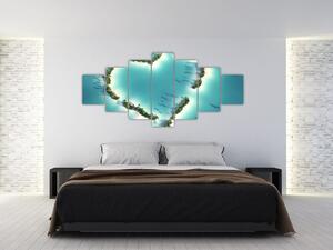 Obraz srdce v mori (Obraz 210x100cm)