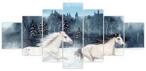 Obraz bežiacich koní (Obraz 210x100cm)