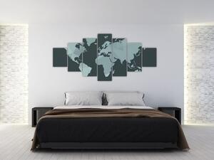 Mapa sveta (Obraz 210x100cm)