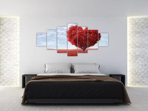 Červené srdce - obraz (Obraz 210x100cm)