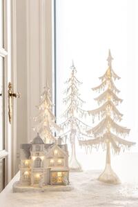 Biely svietiace vianočné domček - 22*16*23cm