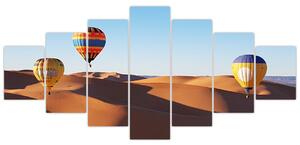 Obraz - teplovzdušné balóny v púšti (Obraz 210x100cm)