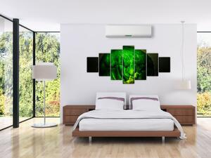 Zelená moderná abstrakcie (Obraz 210x100cm)