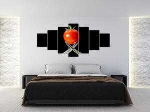 Obraz - paradajka s vidličkami (Obraz 210x100cm)