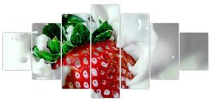 Obraz jahody v jogurte (Obraz 210x100cm)