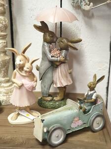Dekorácia králičie mamka s dievčaťom - 11 * 8 * 26 cm
