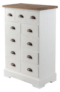 Komoda Brighton 11 zásuviek white&natural