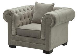 Kreslo Chesterfield Classic Velvet Dark Grey 118 x 96 x 77 cm