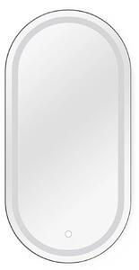 Oválne zrkadlo ZORVIAN s LED osvetlením - čierne
