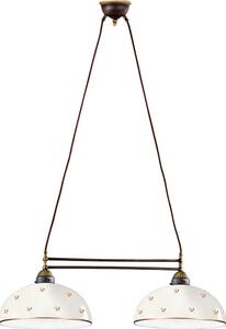 Kolarz 731.82.171 - Závesný luster NONNA na lankách, 2xE27/75W/230V, s kvetinovým motívom, ružovo-zlatý