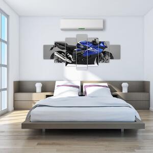 Obraz modrého motocykla (Obraz 210x100cm)