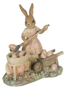 Veľkonočné dekorácie králičie slečny naberajúce vajíčka - 12 * 6 * 12 cm