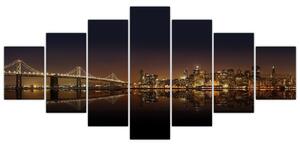 Obraz nočného mesta (Obraz 210x100cm)