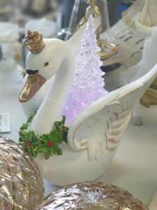 Vianočné dekorácie Labuť sa svietiacim stromčekom - 17 * 15 * 19 cm